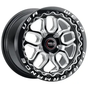 Weld Racing Laguna Beadlock 17x10 / 5x120 BP / ET42 / 7.15in BS / 78.1 CB Wheel - Gloss Black Milled