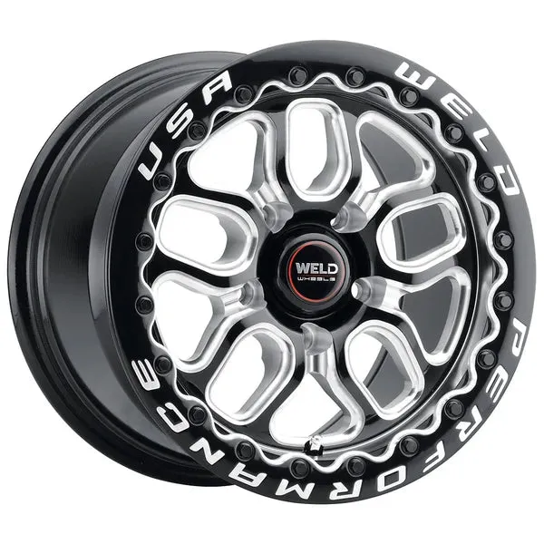 Weld Racing Laguna Beadlock 17x10 / 5x120 BP / ET42 / 7.15in BS / 78.1 CB Wheel - Gloss Black Milled