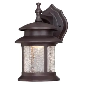 Westinghouse 6400300 1 Light LED Wall Lantern Oil Rubbed Bronze Finish with Crackle Glass