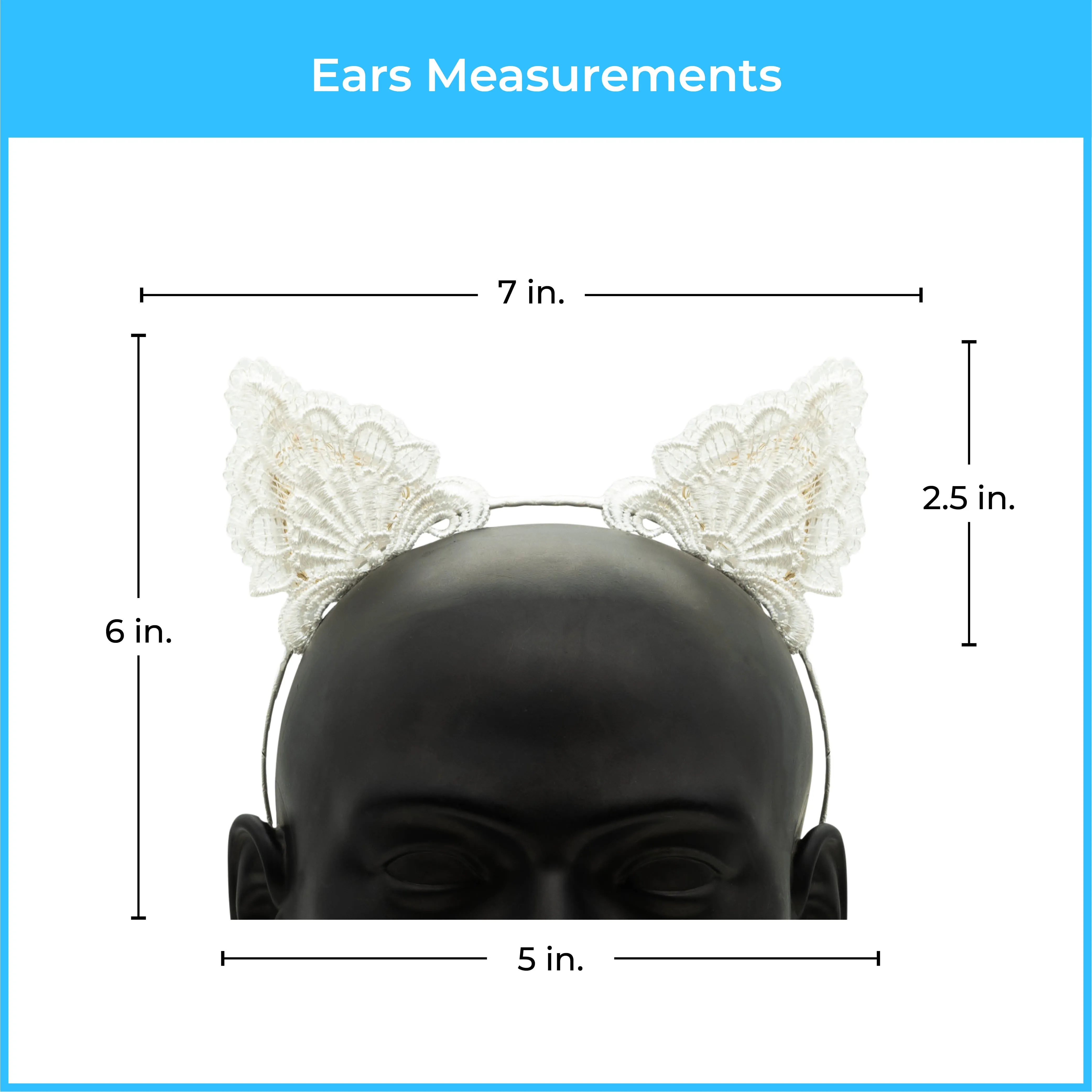 White Lace Cat LED Ears